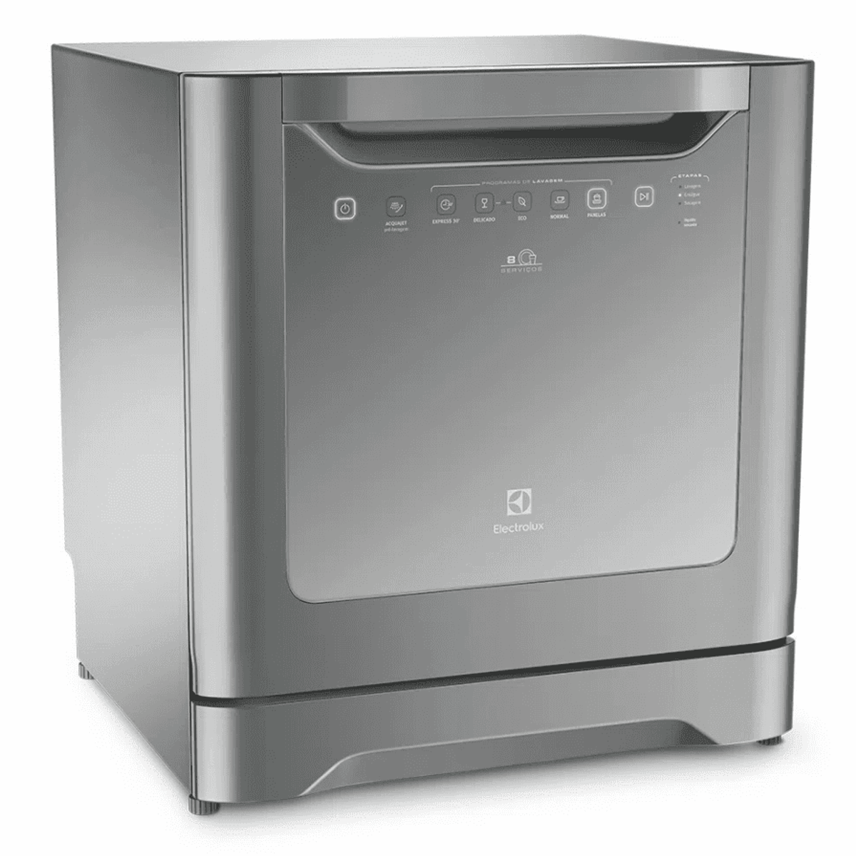 Lave-linge compact Electrolux pour 8 personnes en inox avec programme Eco (LE08S)