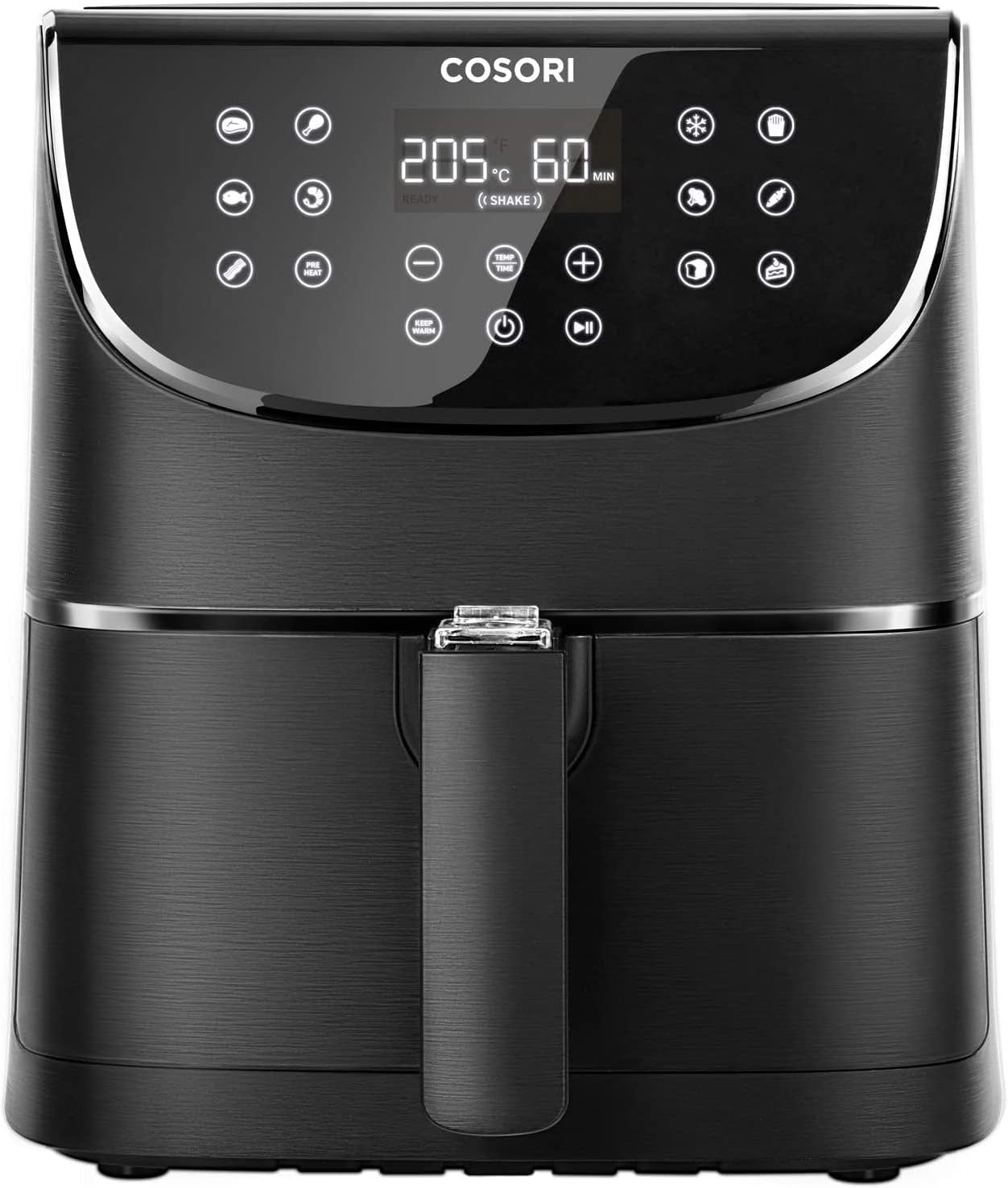 Freidora sin aceite Cosori Smart, Wi-Fi, 5,5 litros, con 13 programas, función mantener caliente, pantalla táctil LED, temporizador, libre de BPA y PFOA, 100 recetas, funciona con app, 1700 W