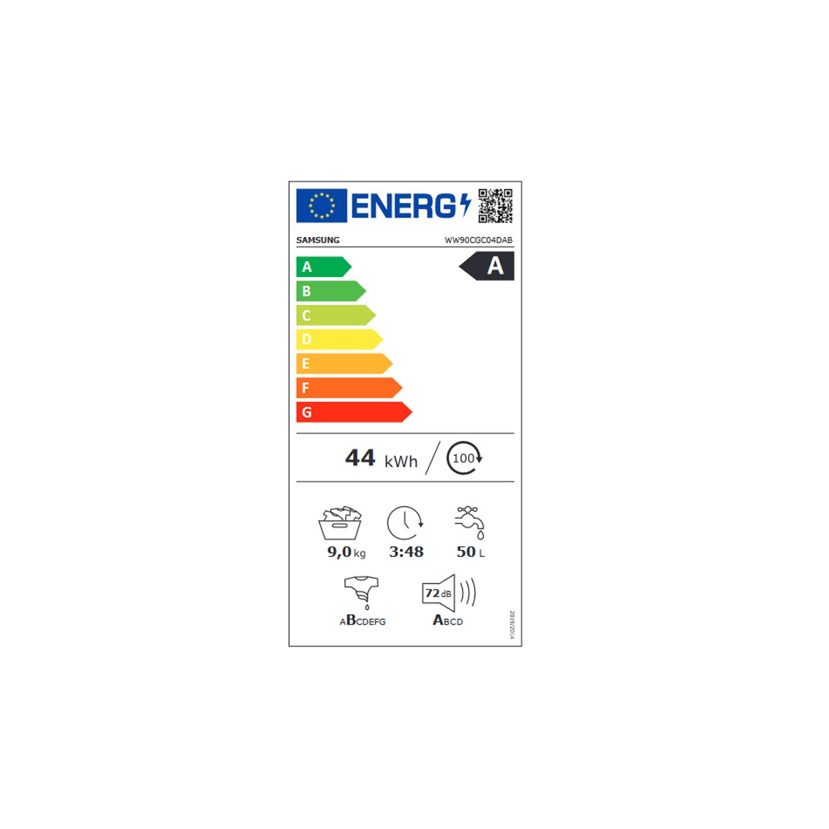 LAVADORA SAMSUNG WW90CGC04DABEC DE 60CM 9KG 1400RPM