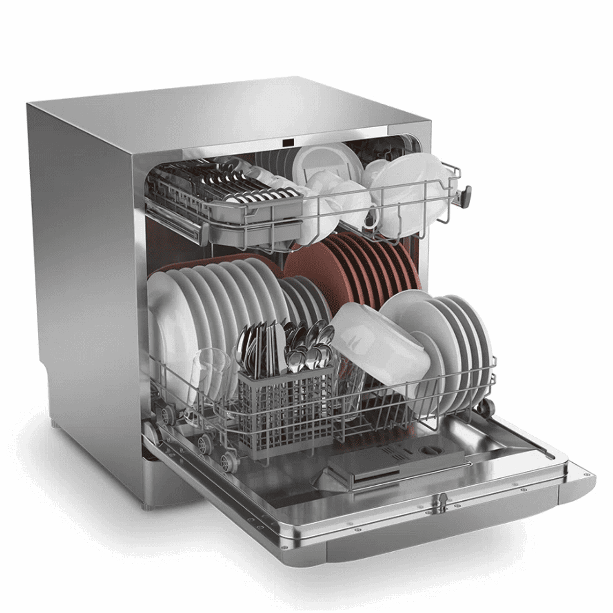 Lave-linge compact Electrolux pour 8 personnes en inox avec programme Eco (LE08S)