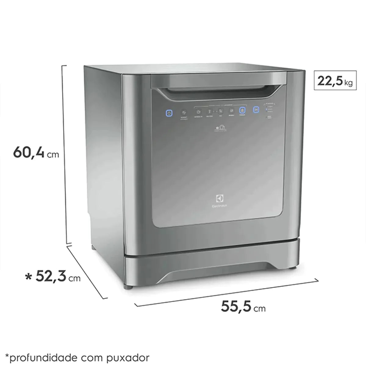 Lave-linge compact Electrolux pour 8 personnes en inox avec programme Eco (LE08S)