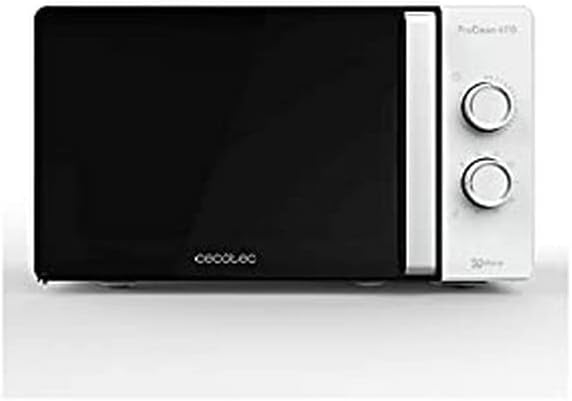 Micro-ondes Cecotec ProClean 3010. 700 W, capacité 20 L, revêtement Ready2Clean, technologie 3DWave, mode décongélation, 6 niveaux de puissance, minuterie 30 min