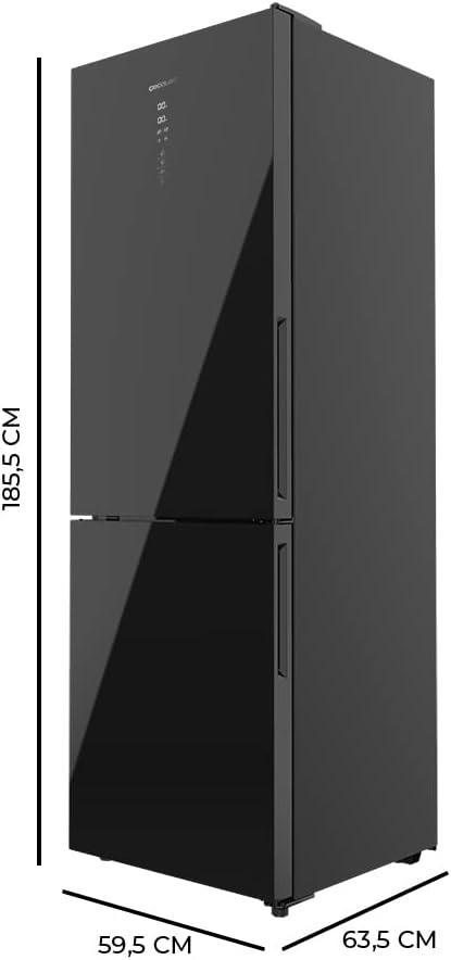 Frigorífico Cecotec Bolero CoolMarket Combi 250 en acero inoxidable 2 puertas D. 250 L, alto 181 cm y ancho 55 cm, bajo consumo, sistema multiflujo de aire, Total No Frost y 2 cajones