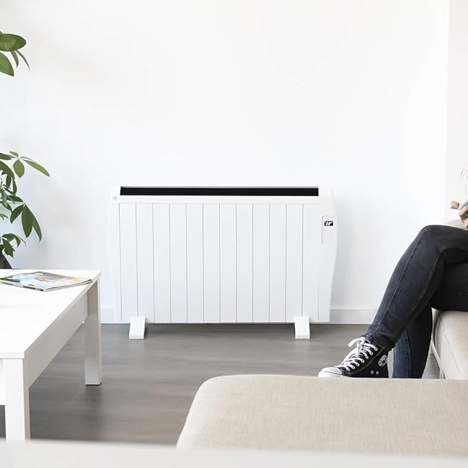 Cecotec Radiador eléctrico de bajo consumo Ready Warm 2500 Térmico Conectado. 12 elementos, 2000 W, pared o suelo, temporizador, mando a distancia, pantalla LCD, control wifi