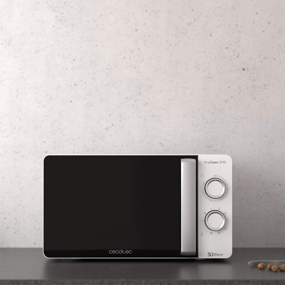 Micro-ondes Cecotec ProClean 3010. 700 W, capacité 20 L, revêtement Ready2Clean, technologie 3DWave, mode décongélation, 6 niveaux de puissance, minuterie 30 min