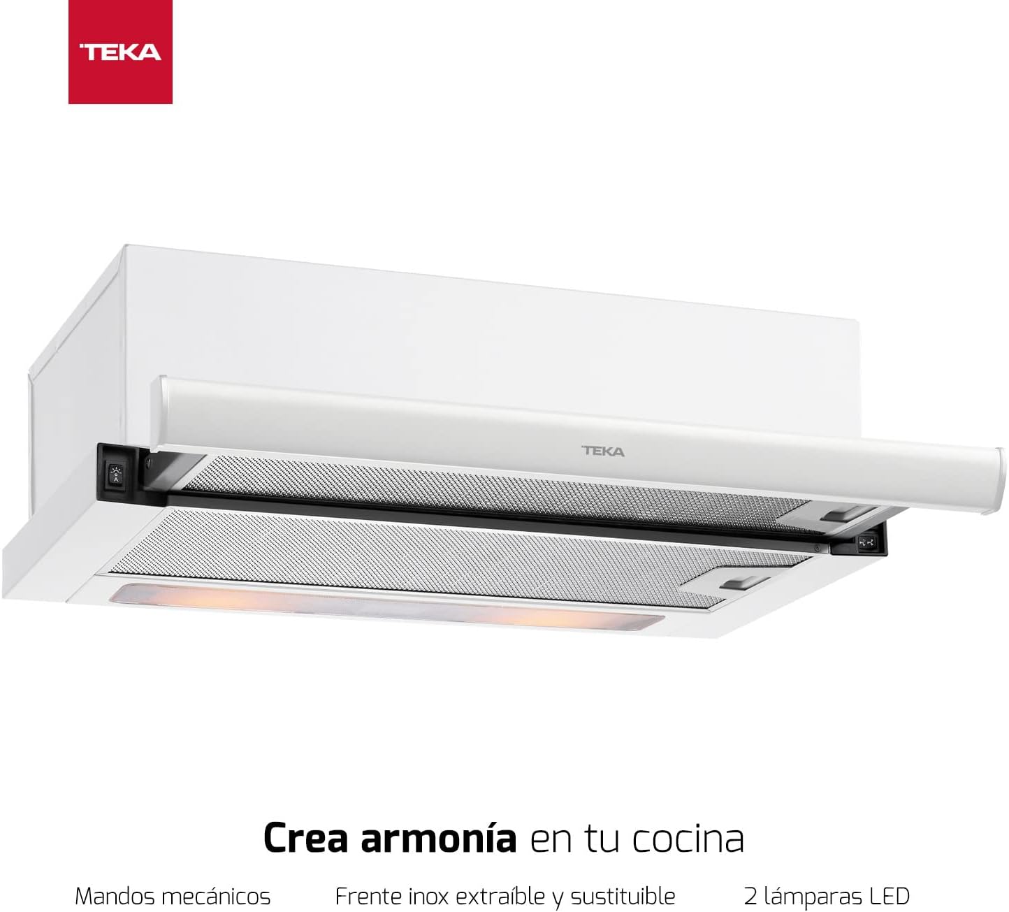 Teka TL 6310 - Campana Extractora Telescópica o Extraplana 60 cm, Doble Turbina 2 Velocidades, Color Acero Inoxidable