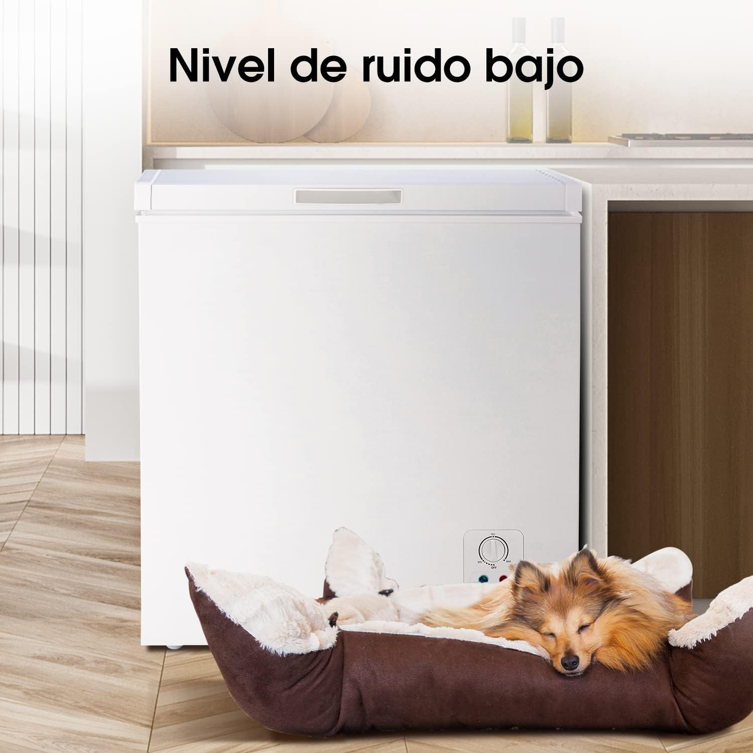 Hisense FT184D4AWF - Congélateur coffre horizontal, panier avec poignée, double fonction convertible en mode réfrigérateur, capacité nette 142 L, silencieux 38 dBA, blanc