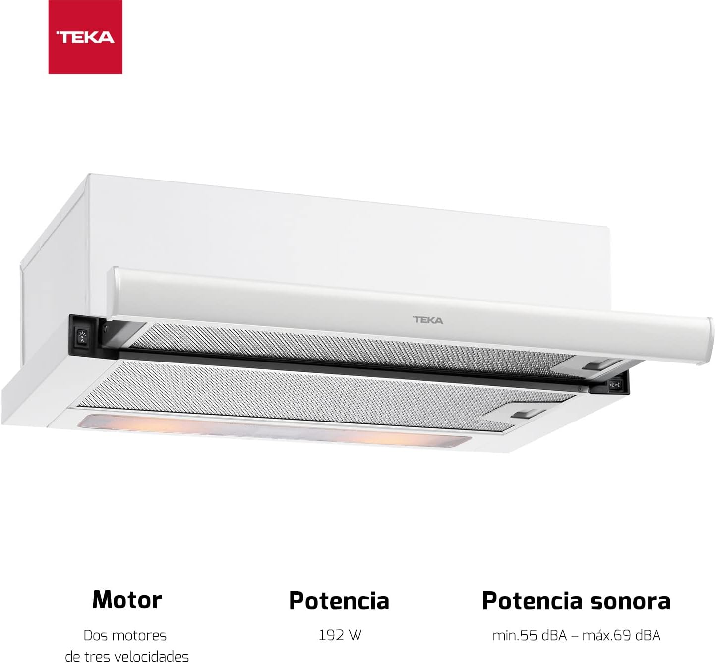 Teka TL 6310 - Campana Extractora Telescópica o Extraplana 60 cm, Doble Turbina 2 Velocidades, Color Acero Inoxidable