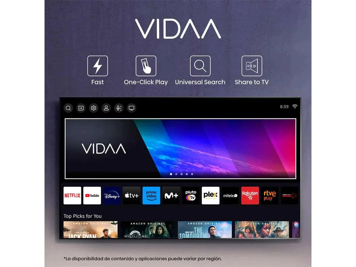 Hisense 55A6K UHD 4K,VIDAA Smart TV, 55 Pulgadas, Dolby Vision, Modo juego Plus, DTS Virtual X, control por voz televisor (2023) [Clase de eficiencia energética G]