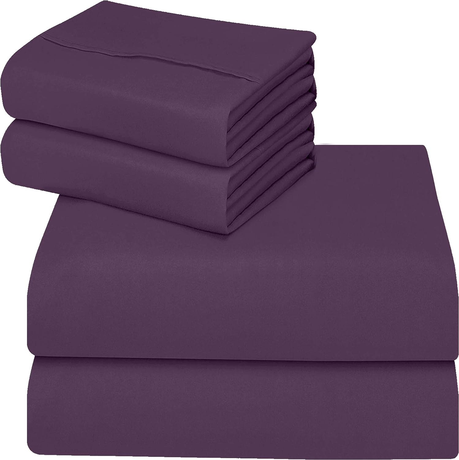 Utopia Literie Parure de Lit - Microfibre Brossée - Draps et Taies d'oreiller (Lit 150, Gris)