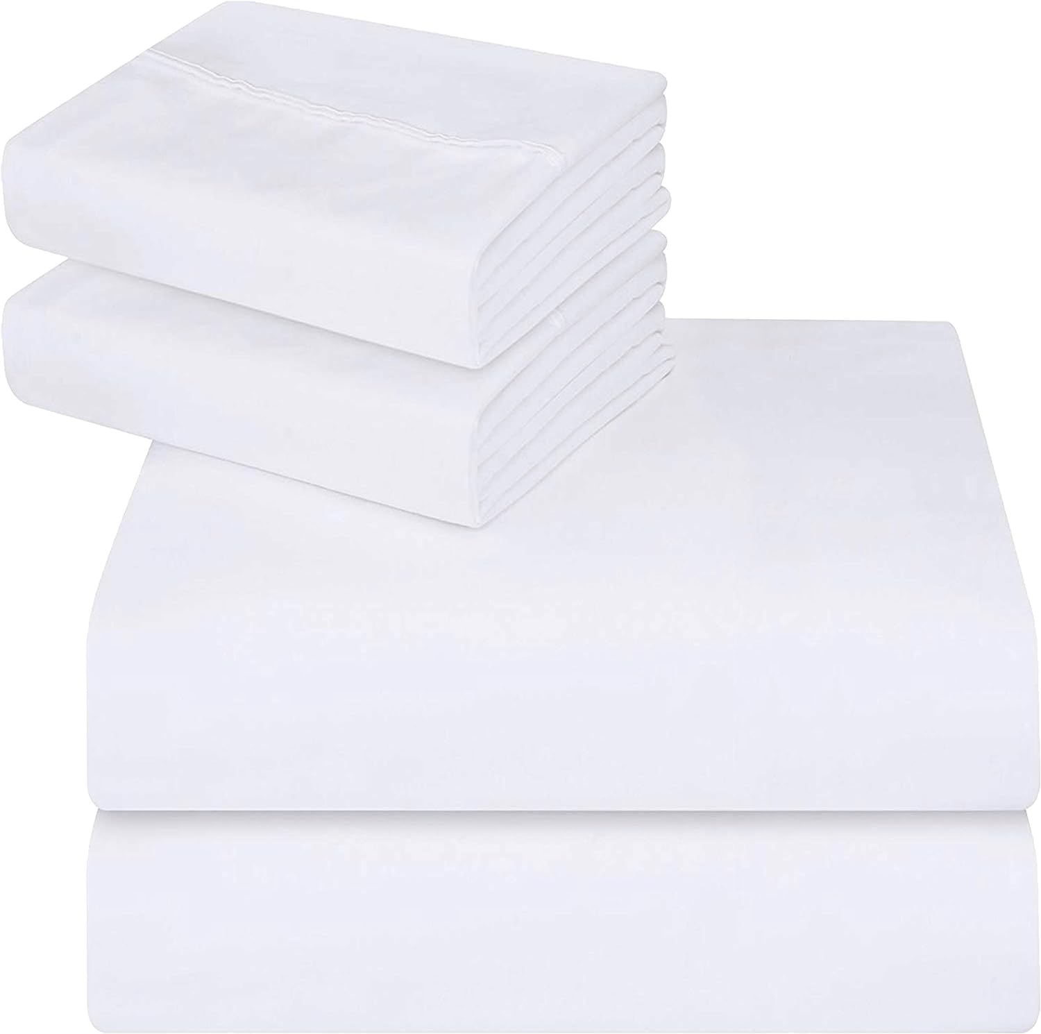 Utopia Literie Parure de Lit - Microfibre Brossée - Draps et Taies d'oreiller (Lit 150, Gris)