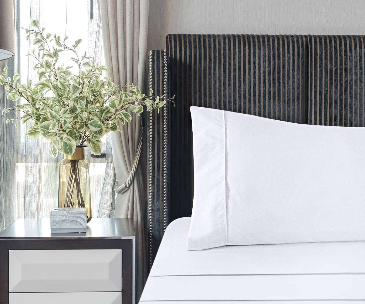 Utopia Literie Parure de Lit - Microfibre Brossée - Draps et Taies d'oreiller (Lit 150, Gris)