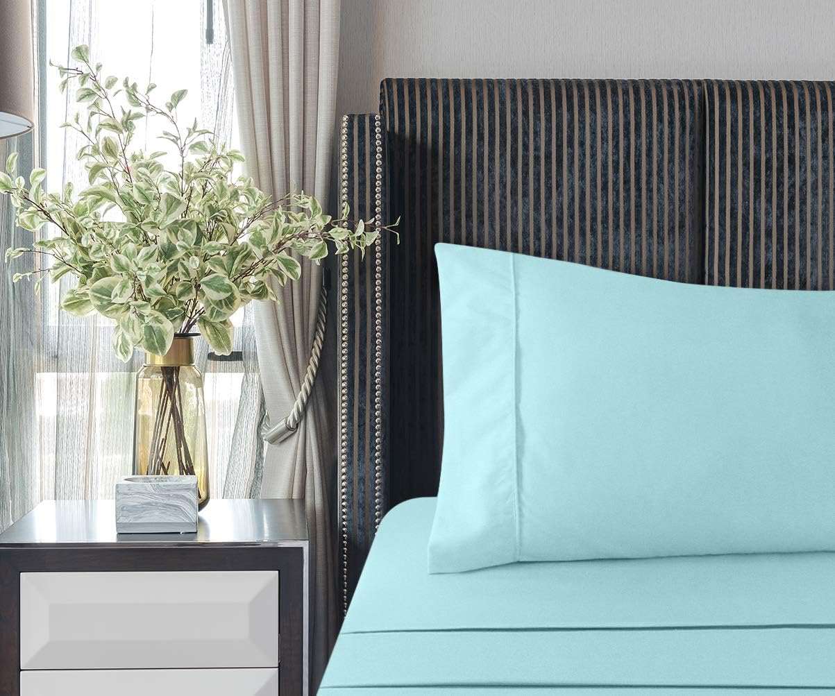 Utopia Literie Parure de Lit - Microfibre Brossée - Draps et Taies d'oreiller (Lit 150, Gris)