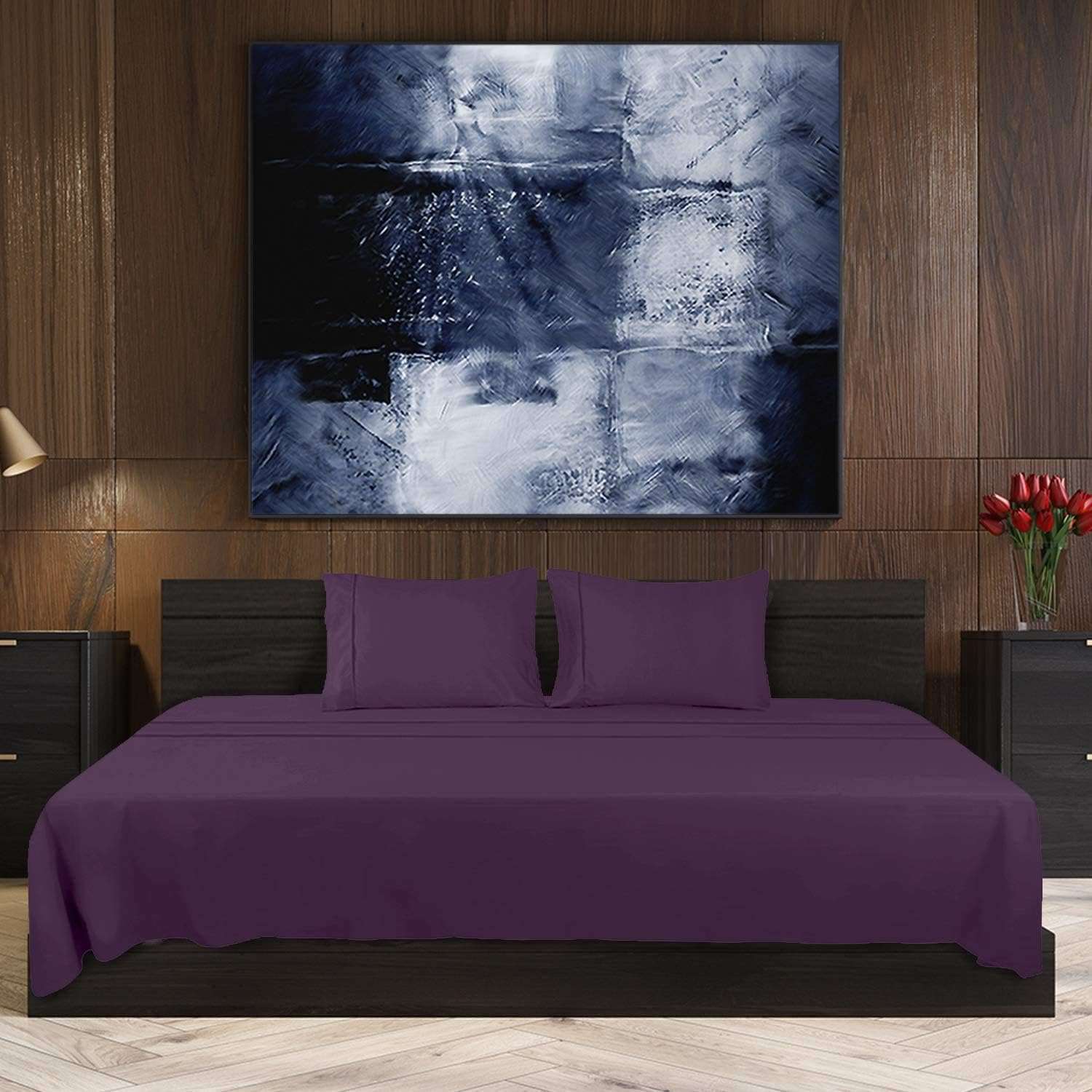 Utopia Literie Parure de Lit - Microfibre Brossée - Draps et Taies d'oreiller (Lit 150, Gris)