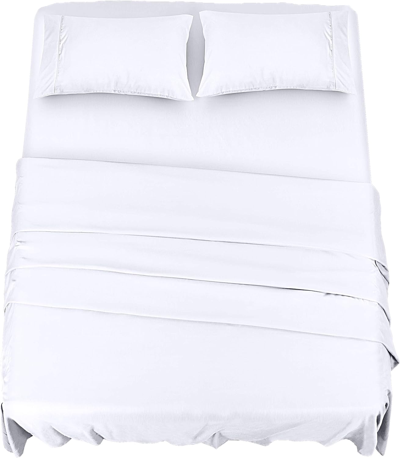Utopia Literie Parure de Lit - Microfibre Brossée - Draps et Taies d'oreiller (Lit 150, Gris)