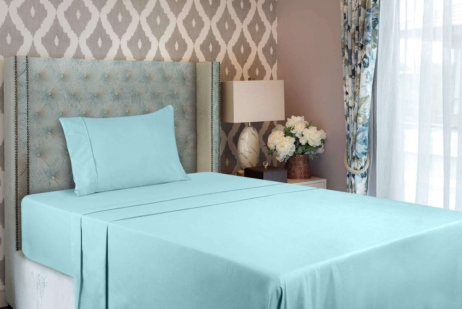 Utopia Literie Parure de Lit - Microfibre Brossée - Draps et Taies d'oreiller (Lit 150, Gris)