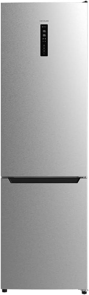 Frigorífico Cecotec Bolero CoolMarket Combi 250 en acero inoxidable 2 puertas D. 250 L, alto 181 cm y ancho 55 cm, bajo consumo, sistema multiflujo de aire, Total No Frost y 2 cajones