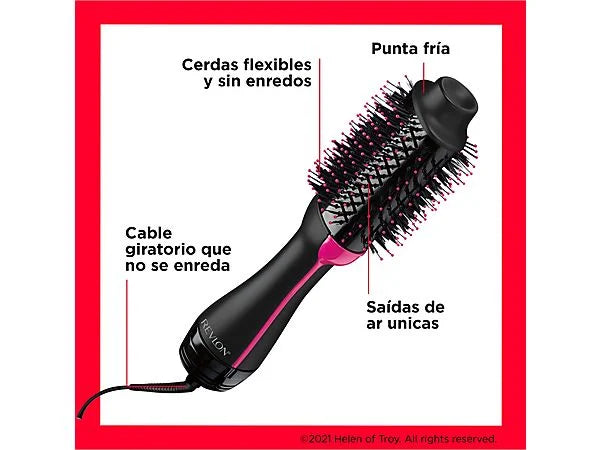 Cepillo eléctrico - Revlon Salon One-Step RVDR5222E,Secador y Moldeador, Iónico, 2 Velocidades, 3 Posiciones calor, Negro
